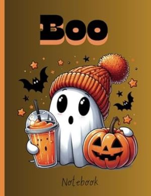 Halloween Cute ghost notebook: A4 Lined fall, Halloween, cute, spooky notebook