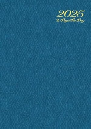2 Pages Per Day Diary 2025 A4: Two full pages for each day of the week with bank holidays, pages to record important dates, monthly accounts, customer ... and telephone number. paperback, blue cover